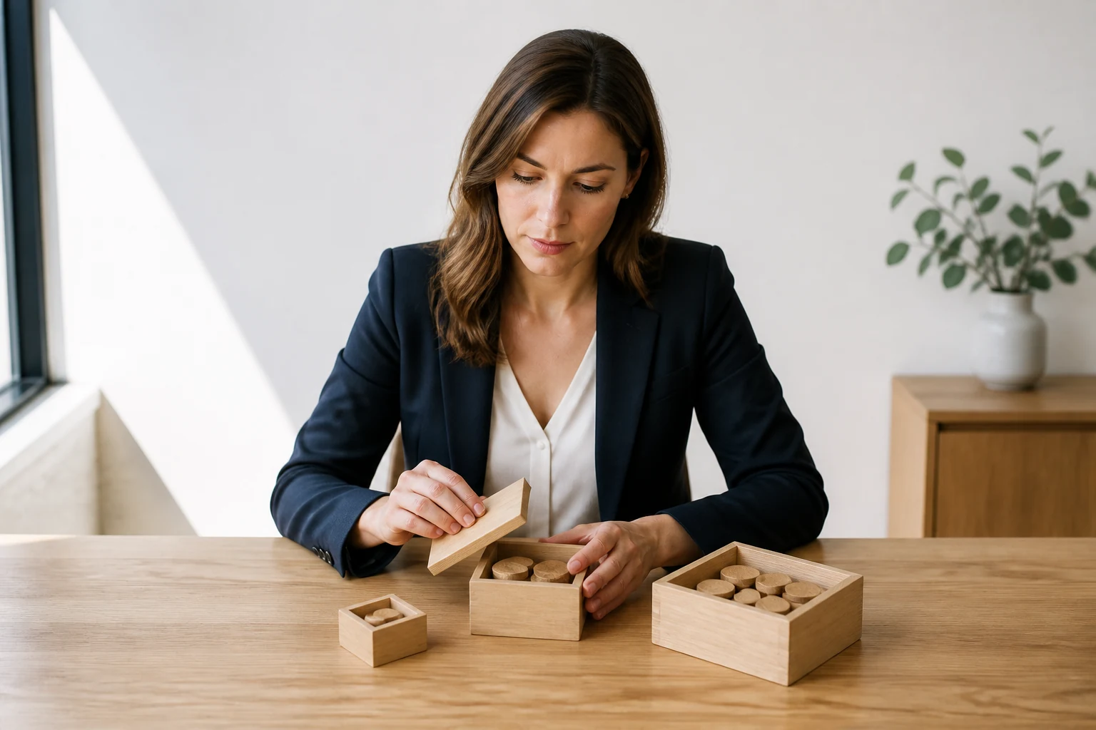 Professionnelle classant des options selon leur niveau de frais